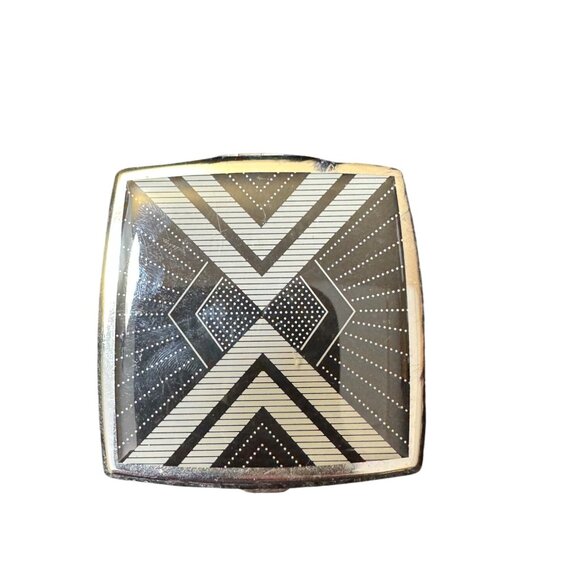 Vintage Acme Art Deco Compact Mirror With Geometric Design & Dual Mirrors - Picture 1 of 4